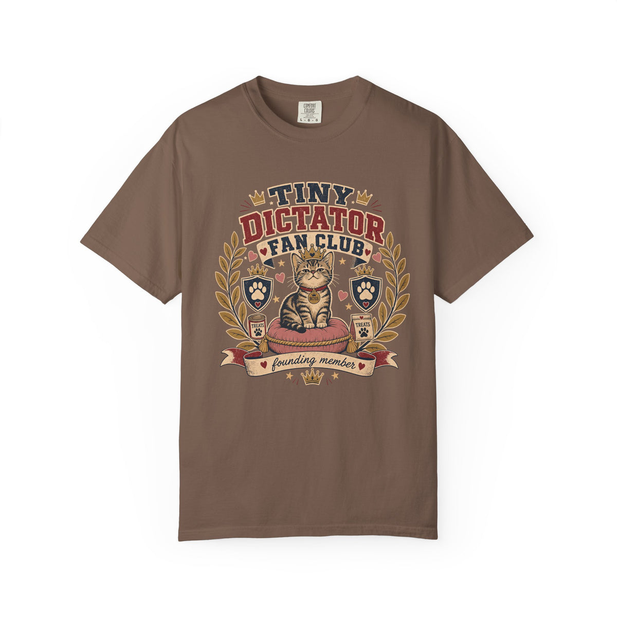 Tiny Dictator Fan Club T-Shirt — Cute Cat Political Humor Tee