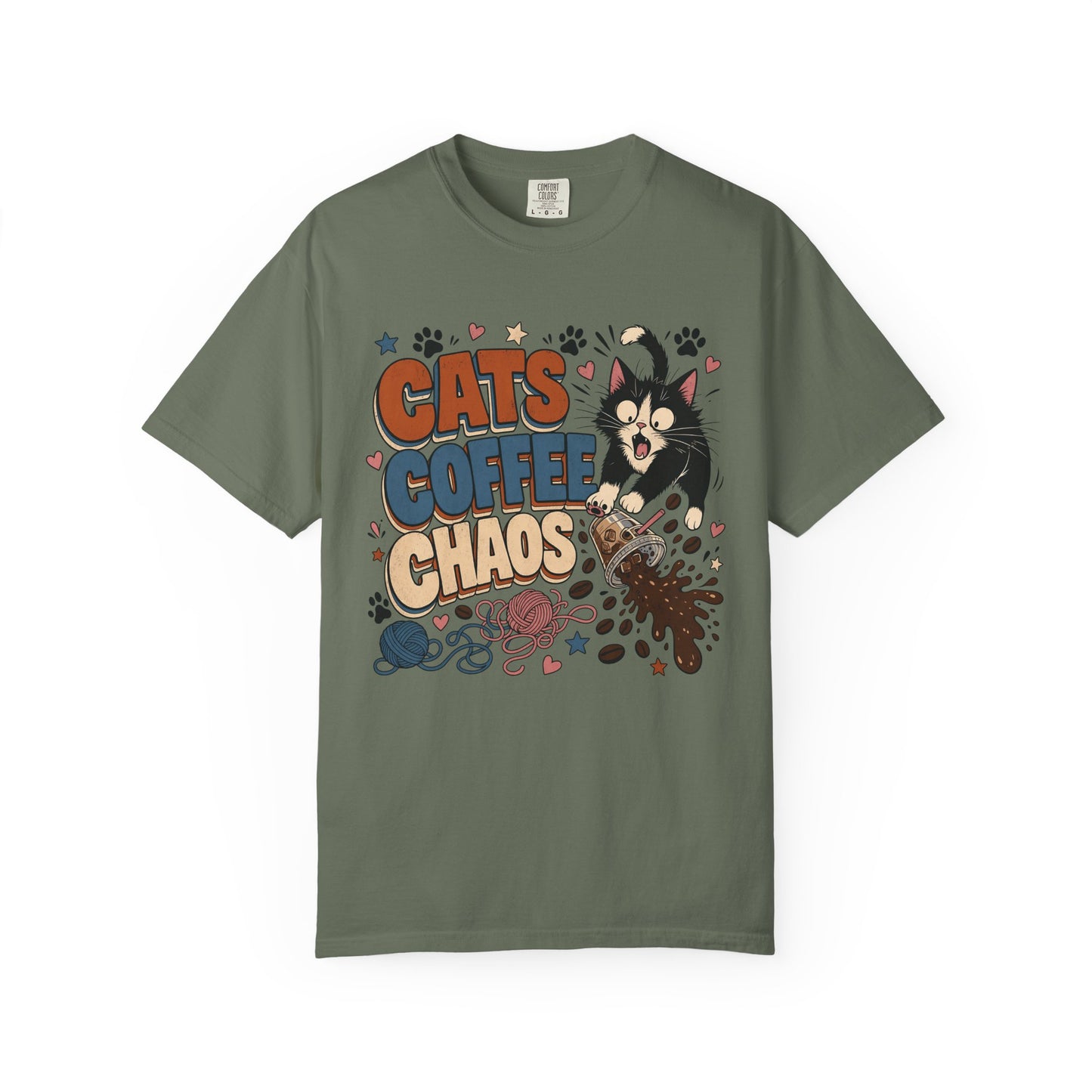 Cats Coffee Chaos Graphic T-Shirt