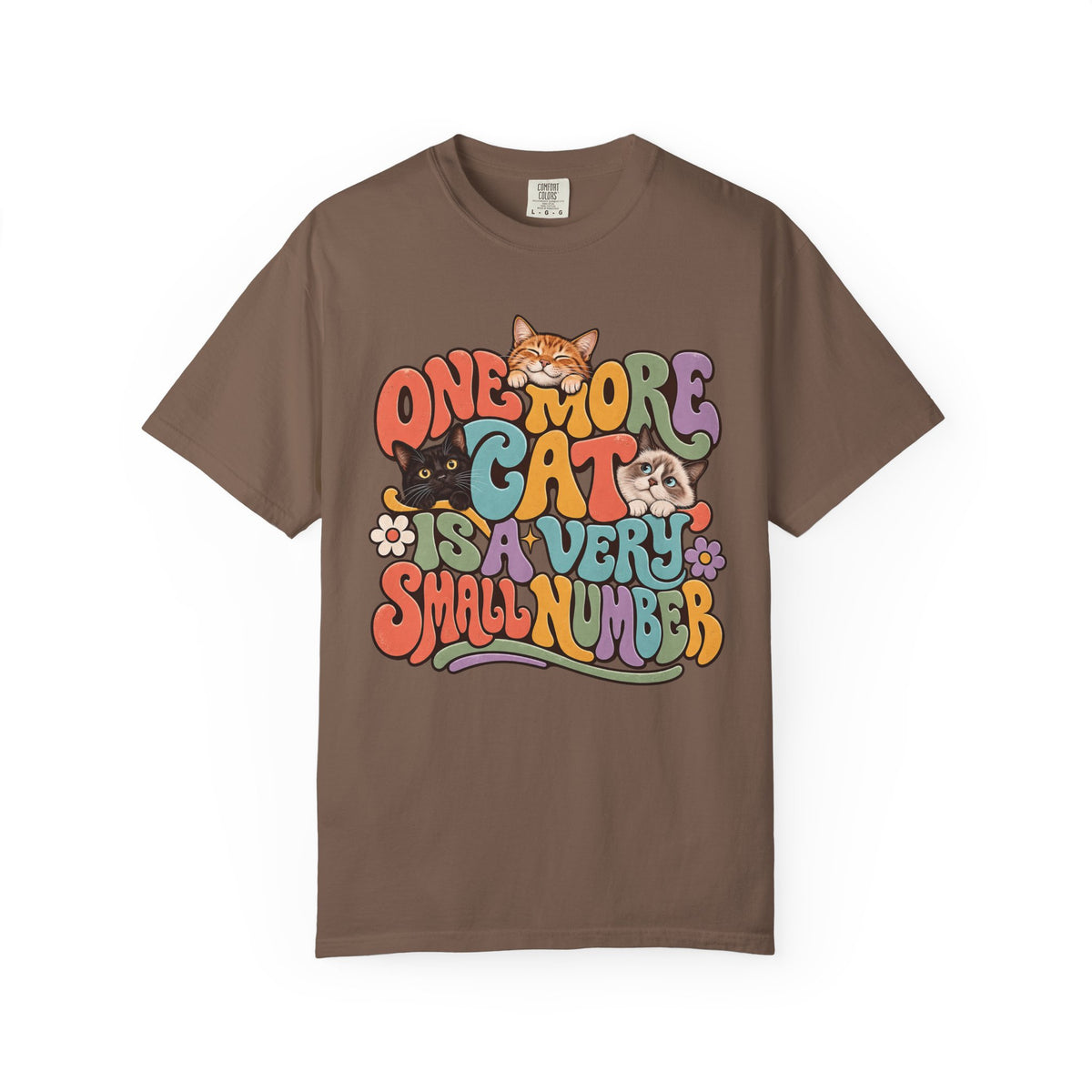 Retro 'One More Cat Is A Very Small Number' Cat T-Shirt