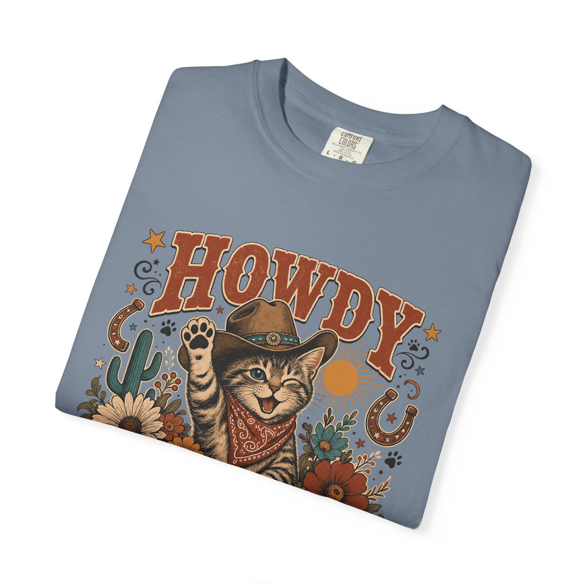 Howdy Meowdy Cowboy Cat T-Shirt — Western Cat Graphic Tee