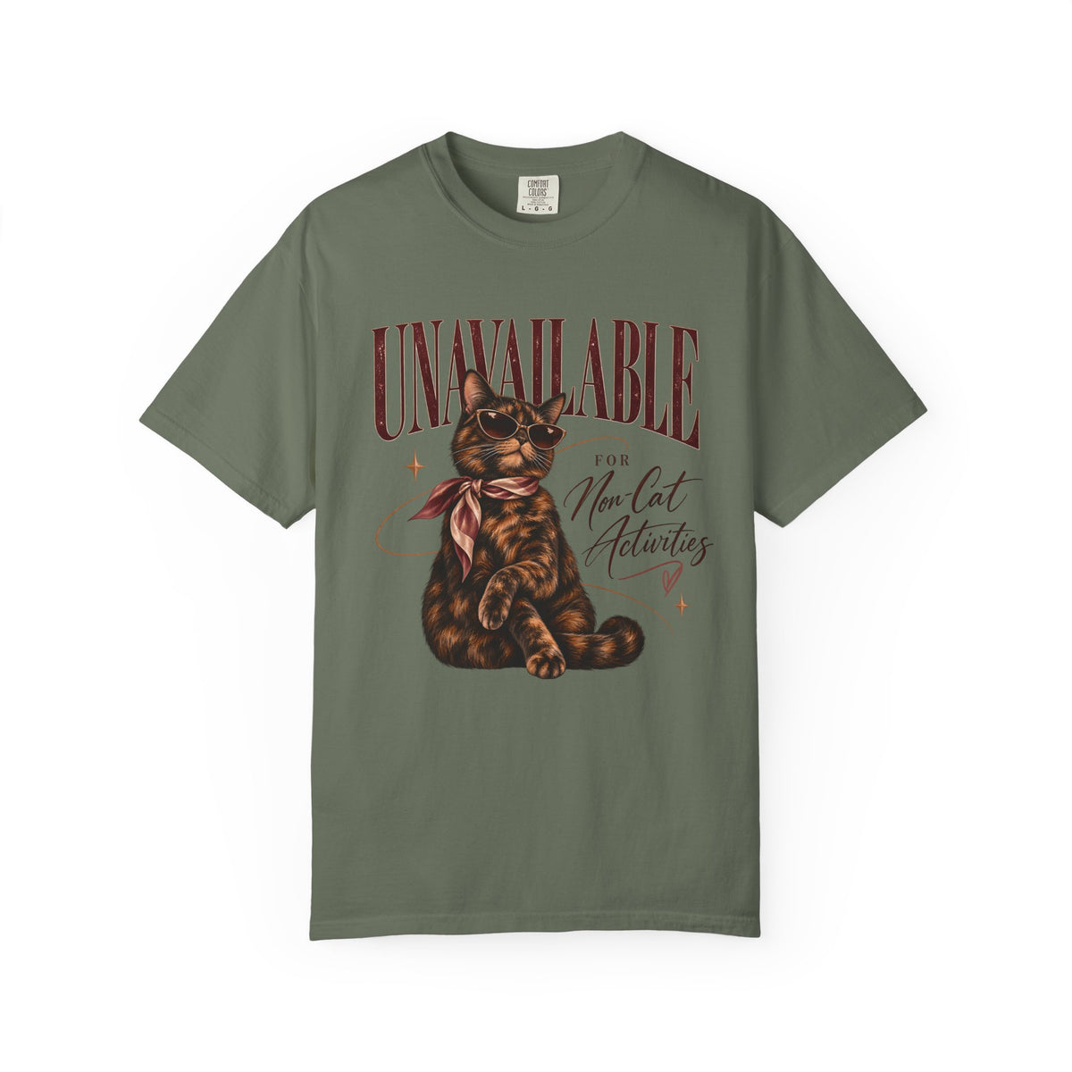 Unavailable for Non-Cat Activities T-Shirt — Cute Vintage Cat Graphic