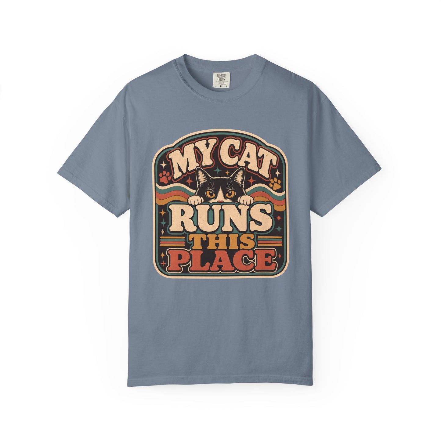 My Cat Runs This Place T-Shirt — Retro Cat Lover Shirt