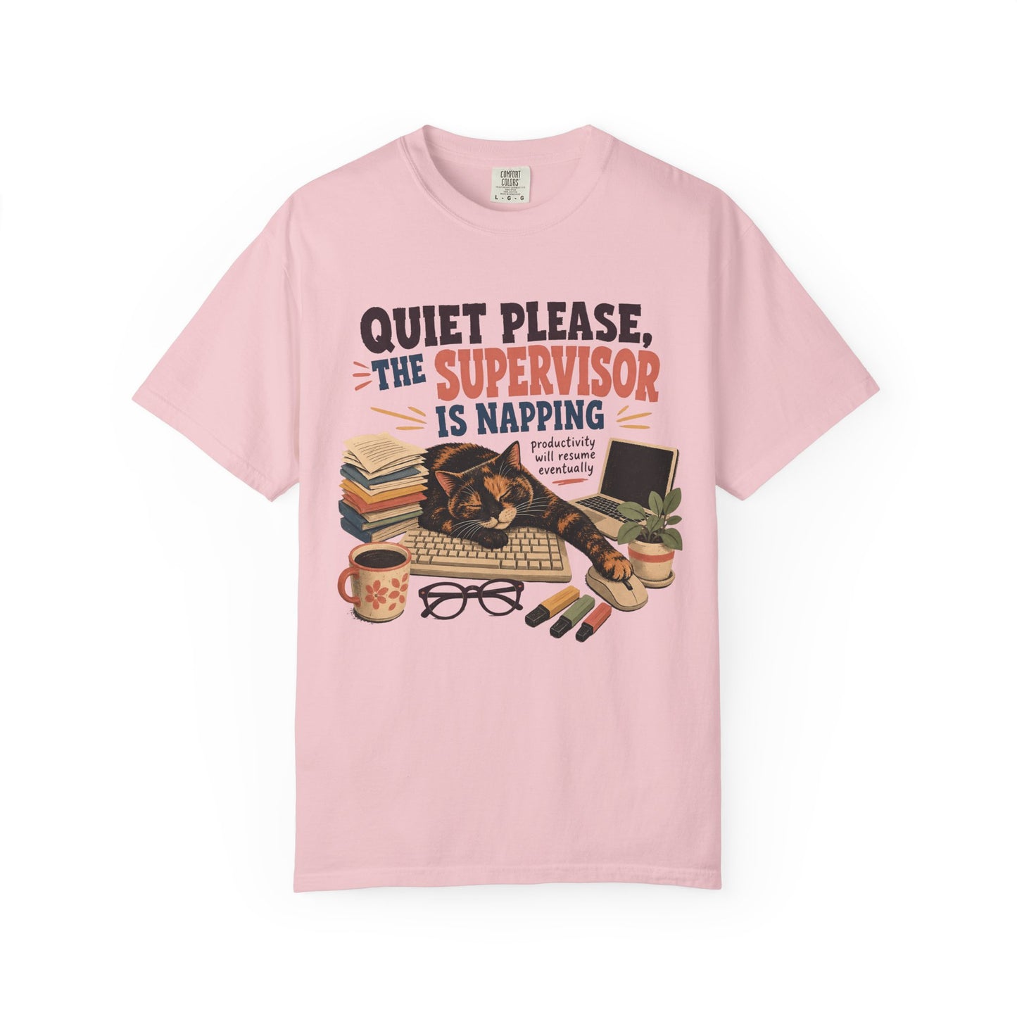 Quiet Please — The Supervisor Is Napping Cat T-Shirt