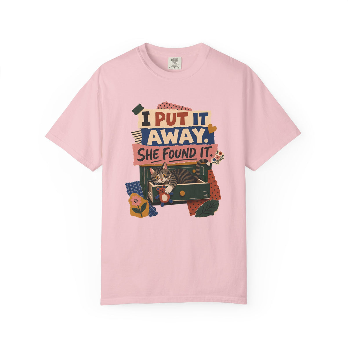 I Put It Away She Found It T-Shirt — Funny Lost & Found Cat Graphic Tee