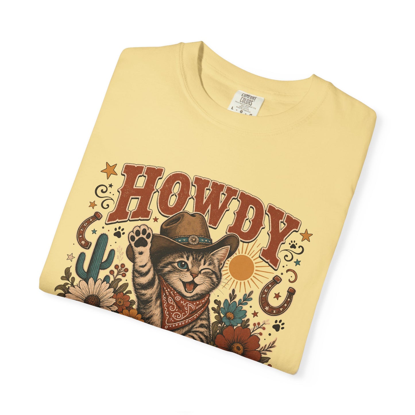 Howdy Meowdy Cowboy Cat T-Shirt — Western Cat Graphic Tee