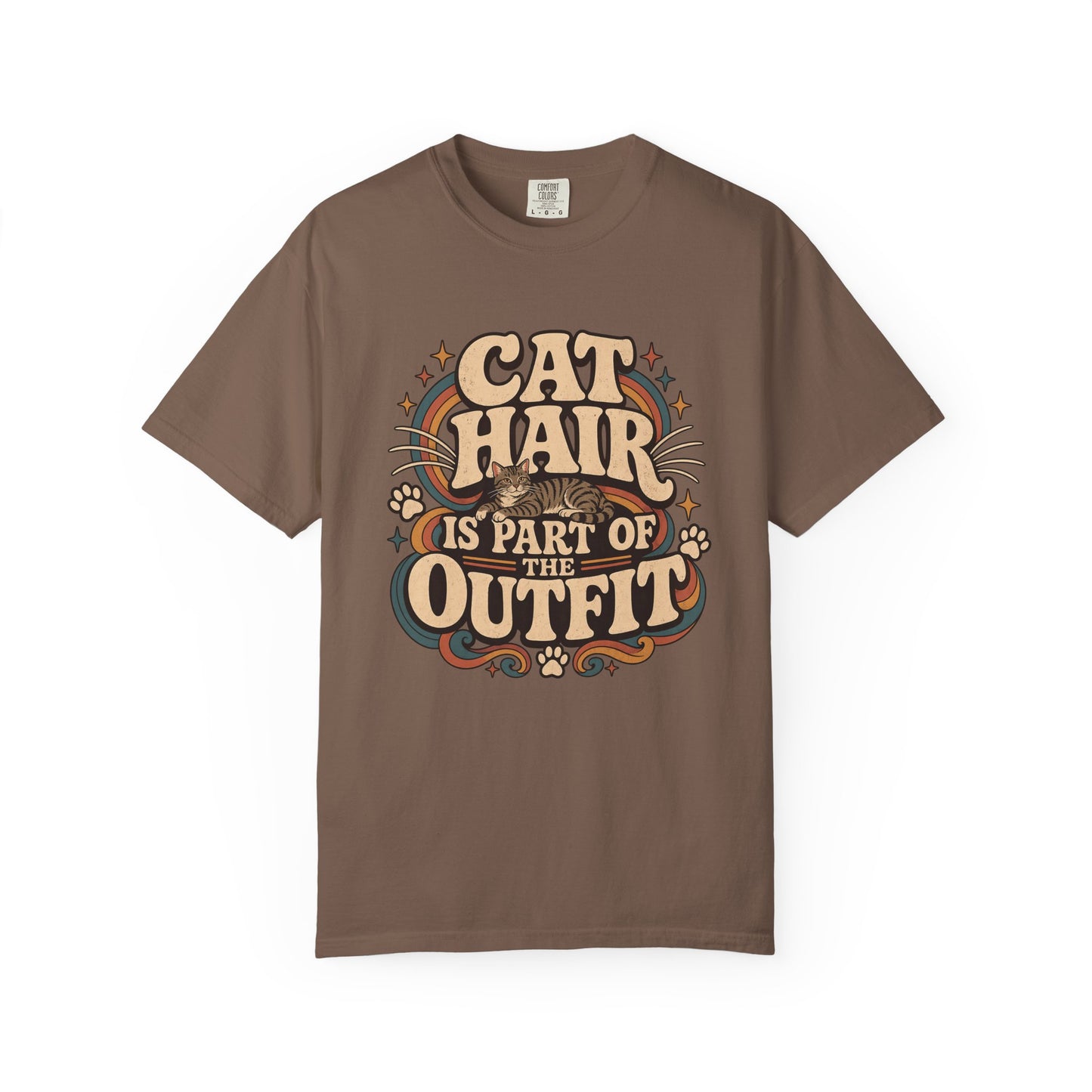 Cat Hair Is Part of the Outfit T-Shirt — Retro Cat Lover Tee