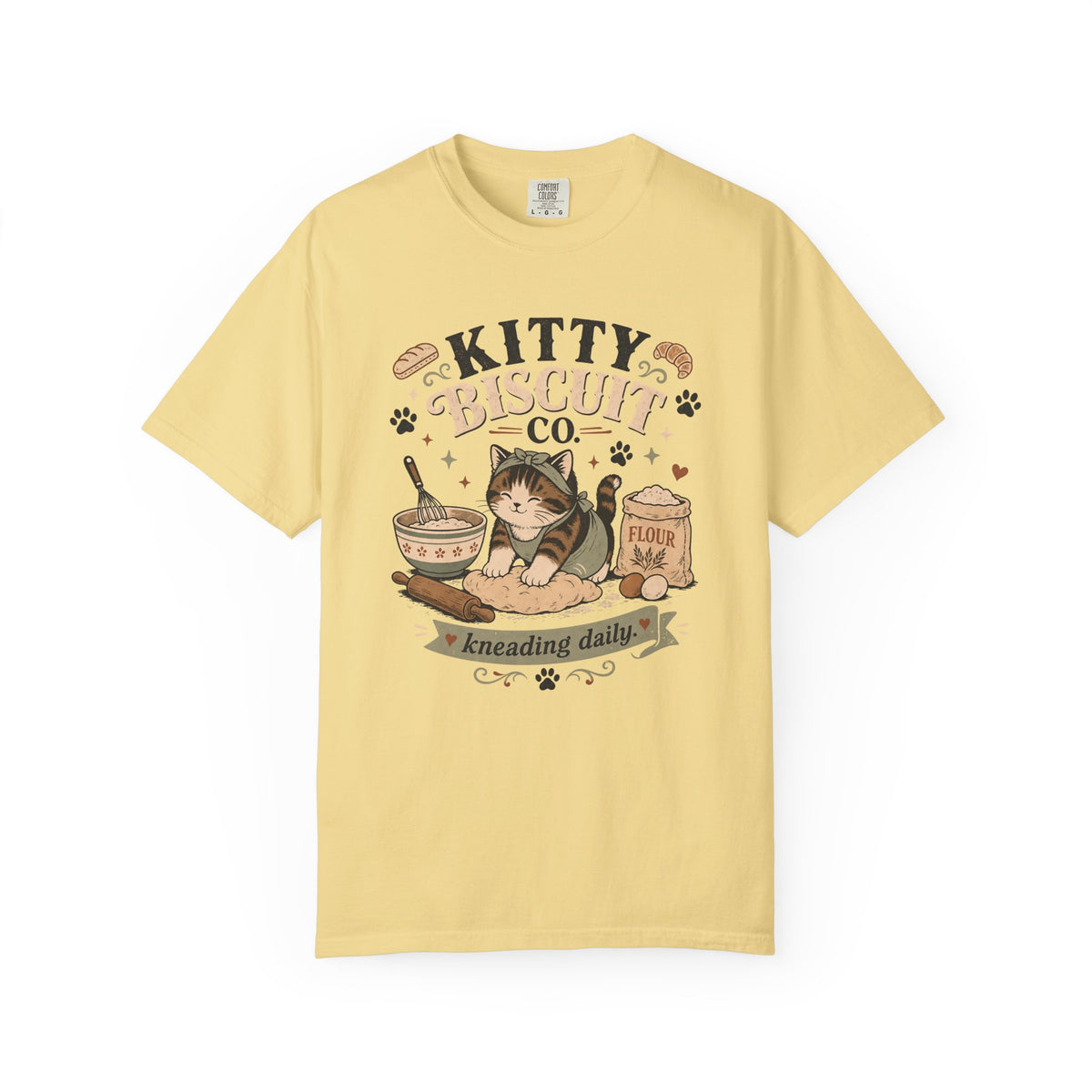 Kitty Biscuit Co. T-Shirt — Cute Cat Baking Graphic Tee