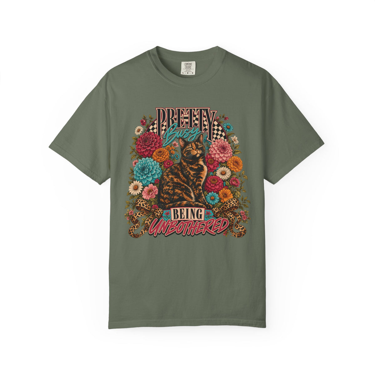 Cat Floral Tee — “Dream Being Unbothered” Vintage Graphic T-Shirt