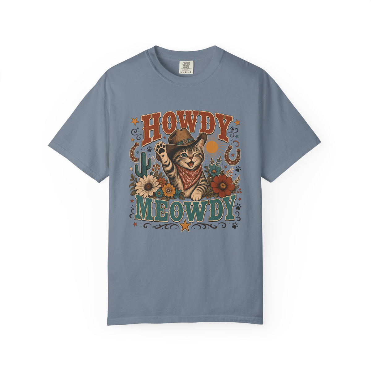 Howdy Meowdy Cowboy Cat T-Shirt — Western Cat Graphic Tee