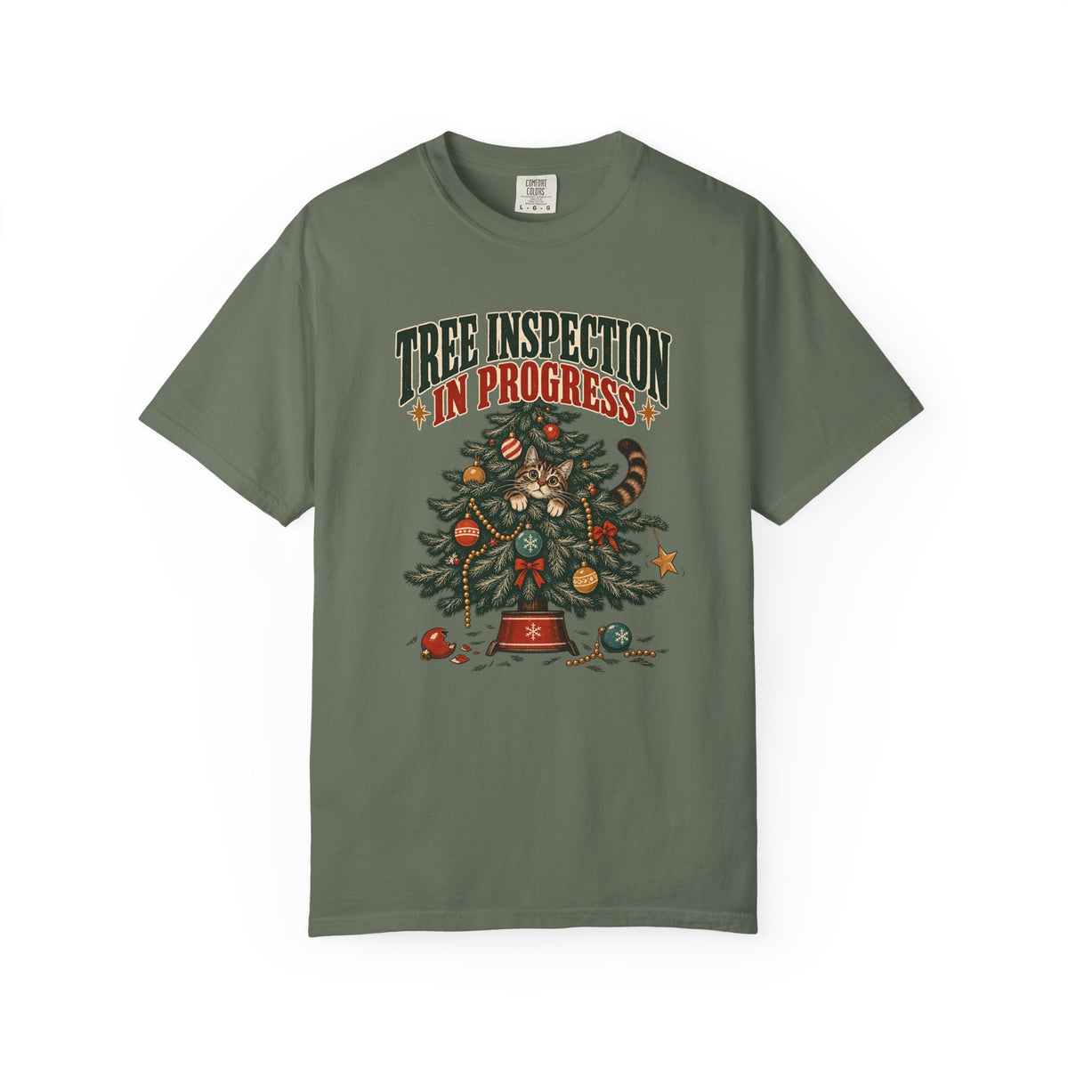 Tree Inspection In Progress T-Shirt — Funny Christmas Tree Inspector Tee