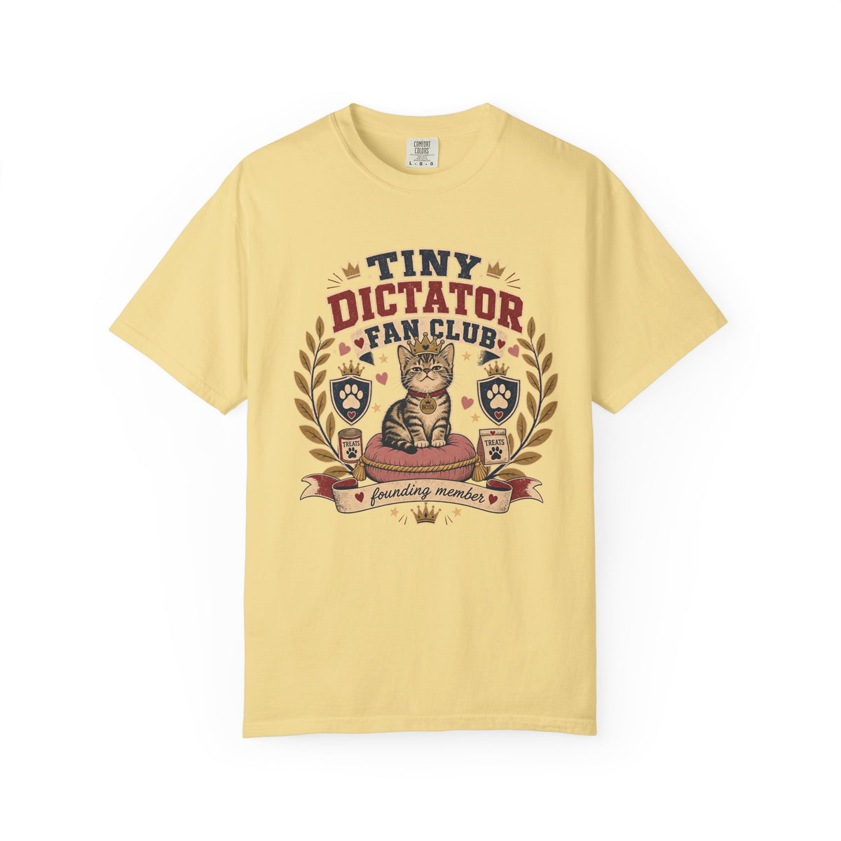 Tiny Dictator Fan Club T-Shirt — Cute Cat Political Humor Tee