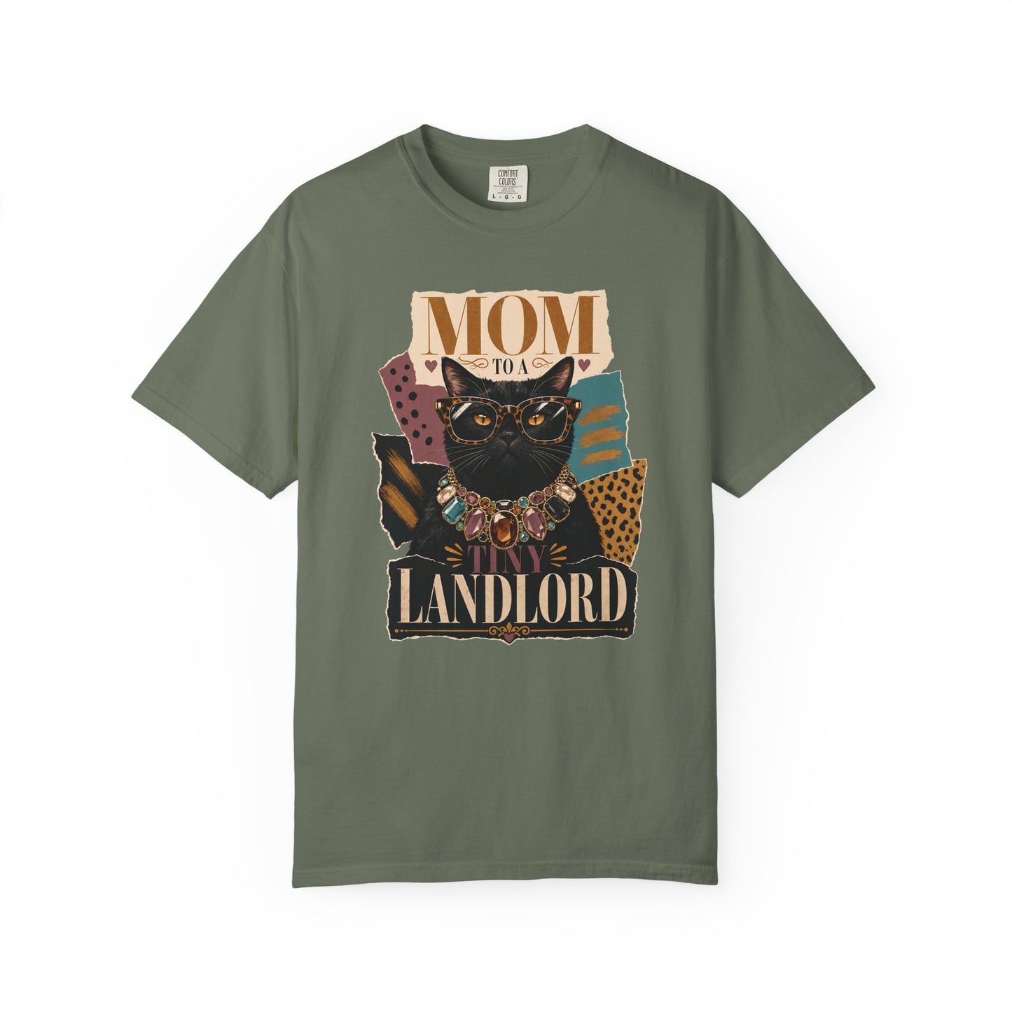 Cat Mom to a Landlord T-Shirt — Retro Black Cat Mom Graphic Tee