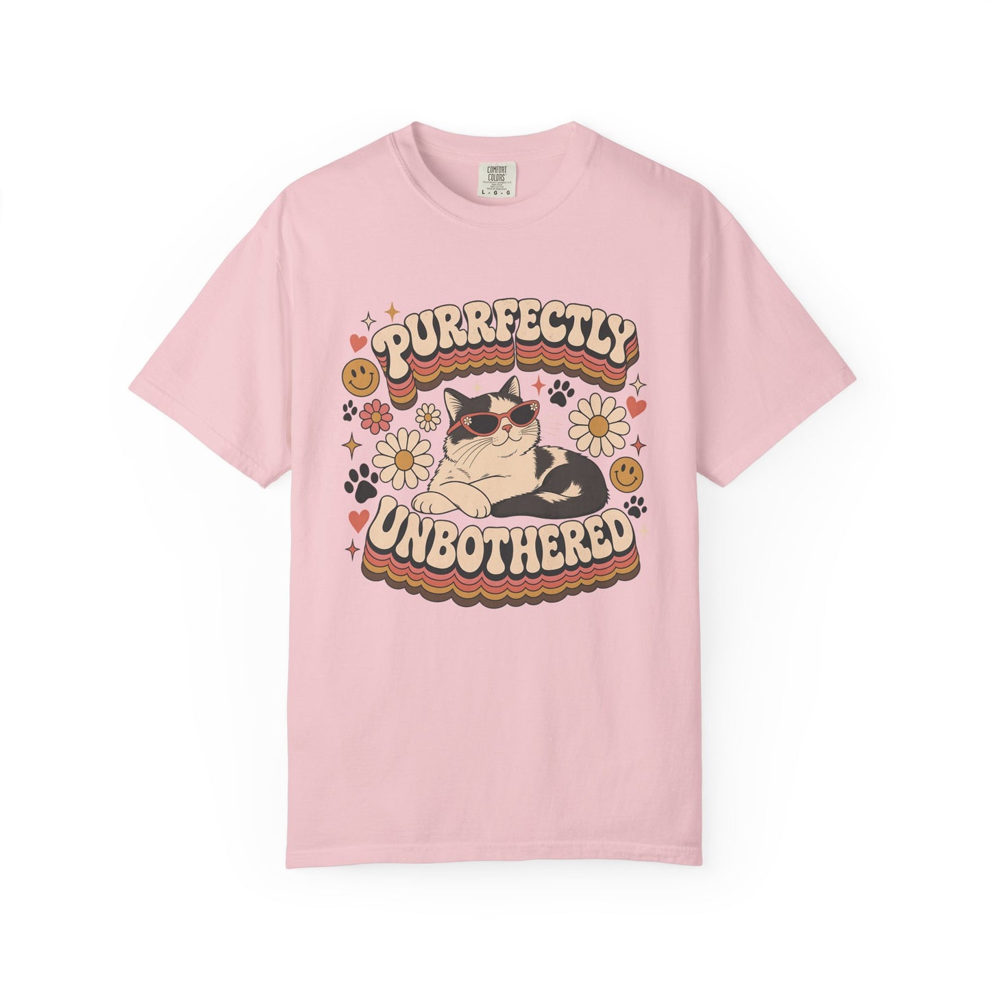 "Purrfectly Unbothered" Retro Cat Graphic Tee