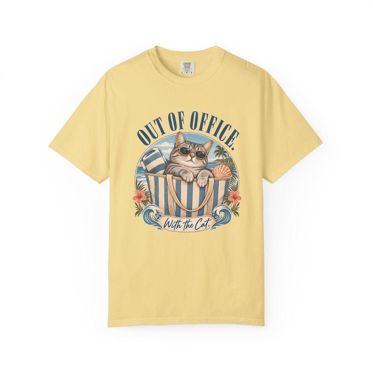 Out of Office With the Cat T-Shirt — Vintage Beach Cat Graphic Tee