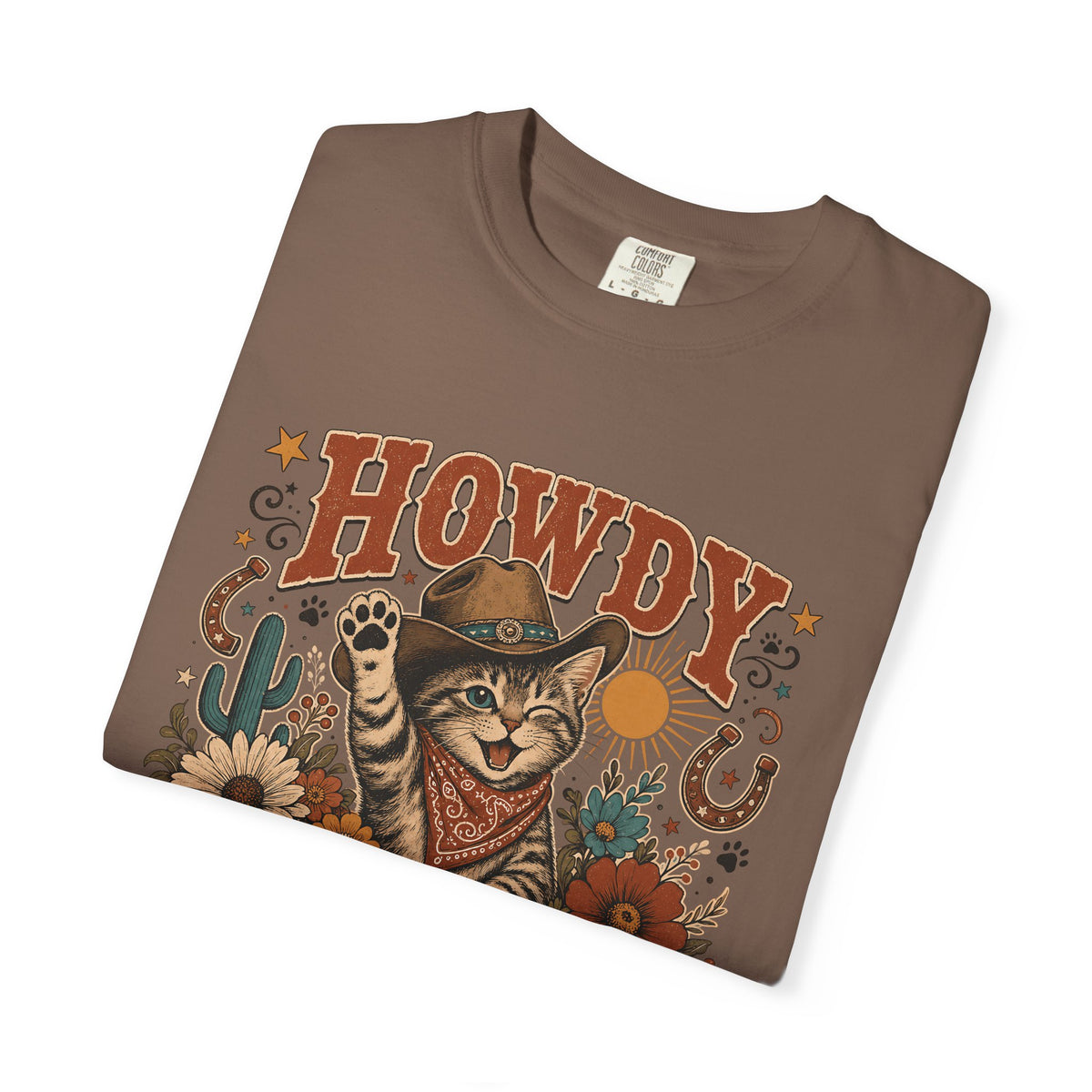 Howdy Meowdy Cowboy Cat T-Shirt — Western Cat Graphic Tee