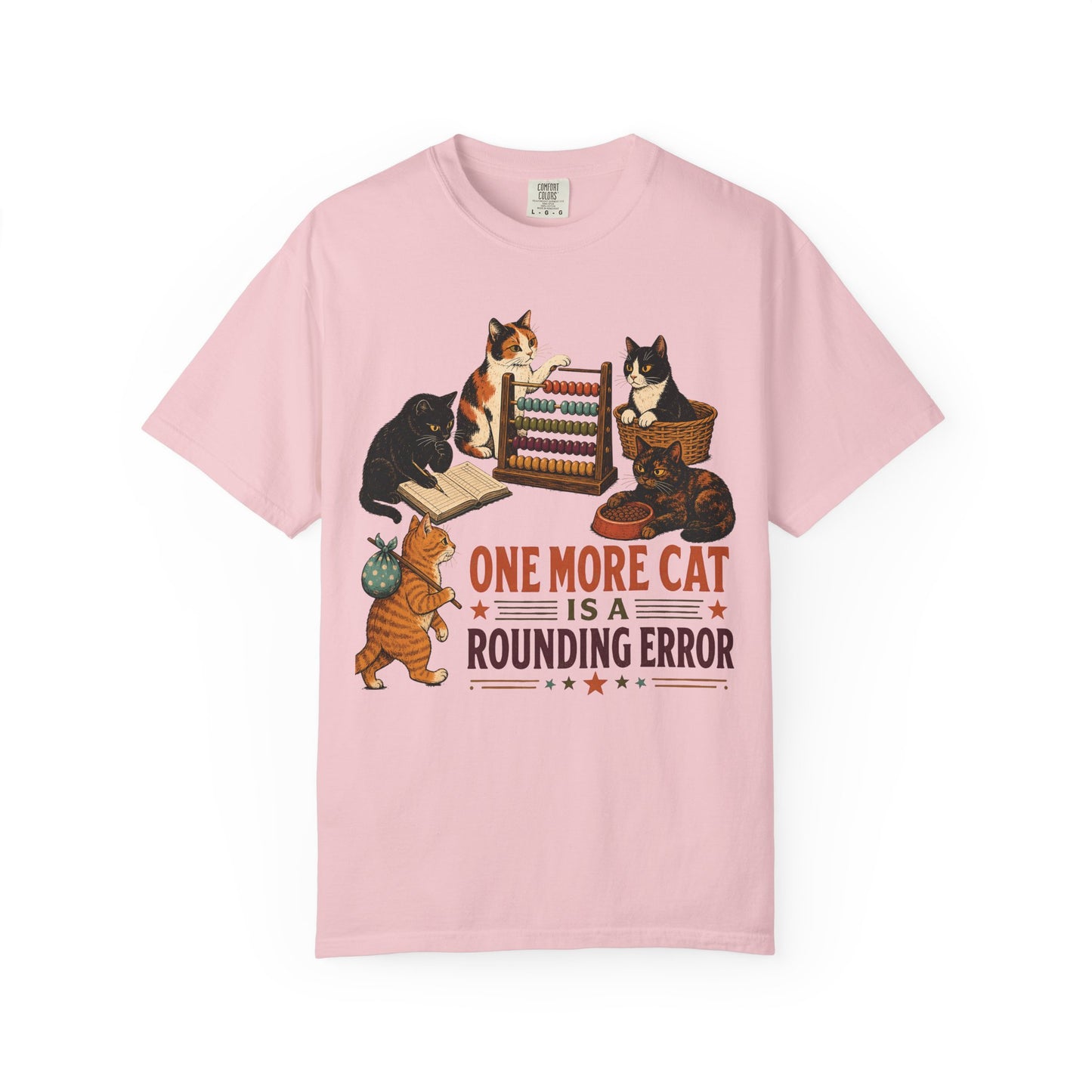 Cat Lover T-Shirt — "One More Cat Is a Rounding Error" Vintage Kittens Tee