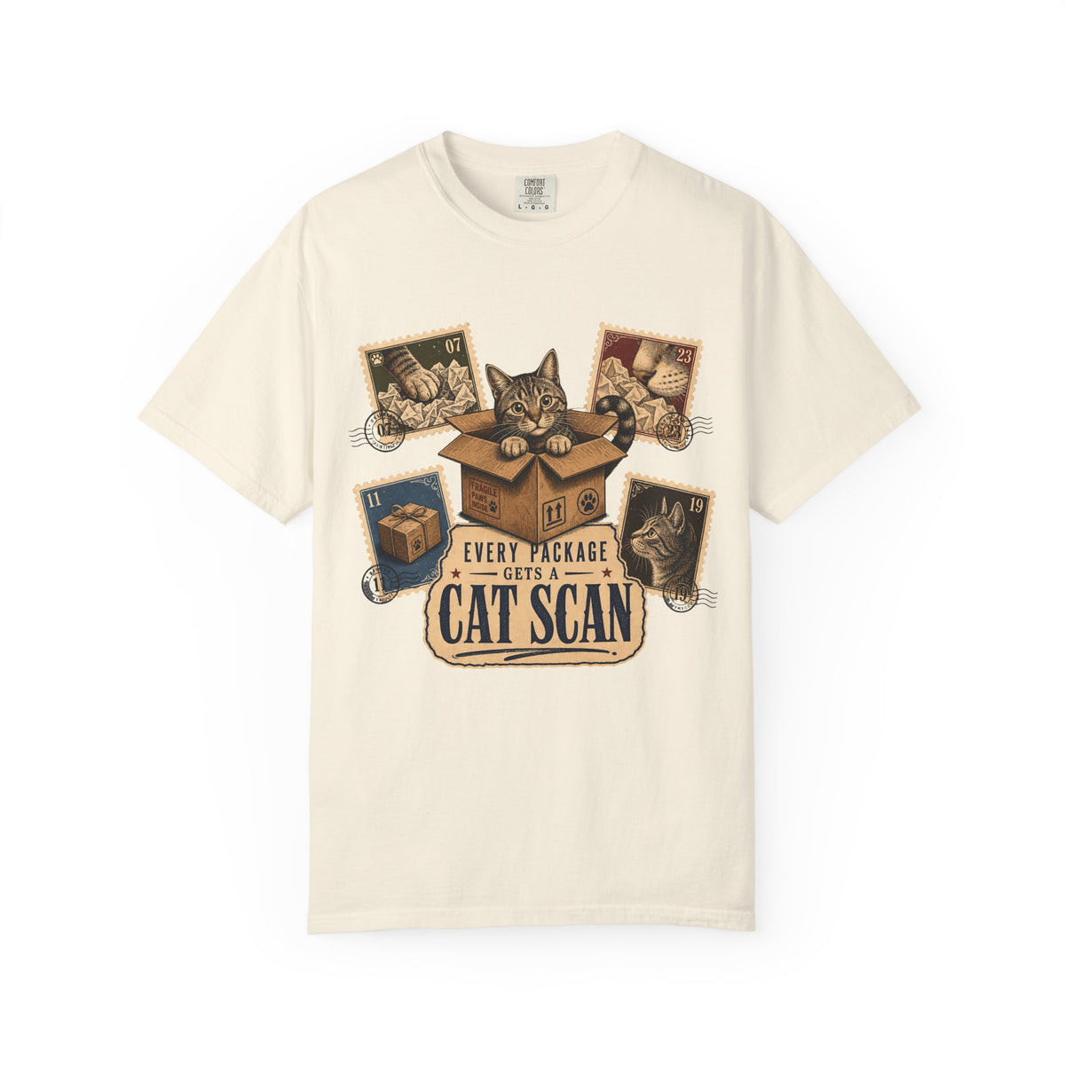Cat Scan T-Shirt — Funny Kitten Package Vintage Graphic Tee