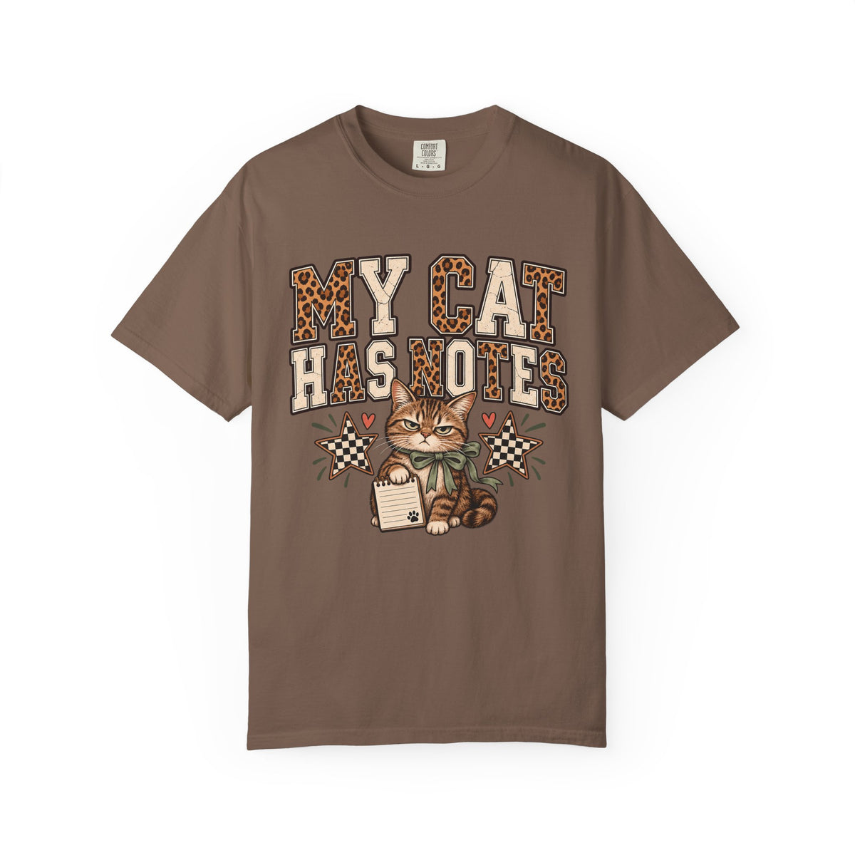 My Cat Has Notes Funny Cat T-Shirt — Leopard Print Retro Cat Graphic