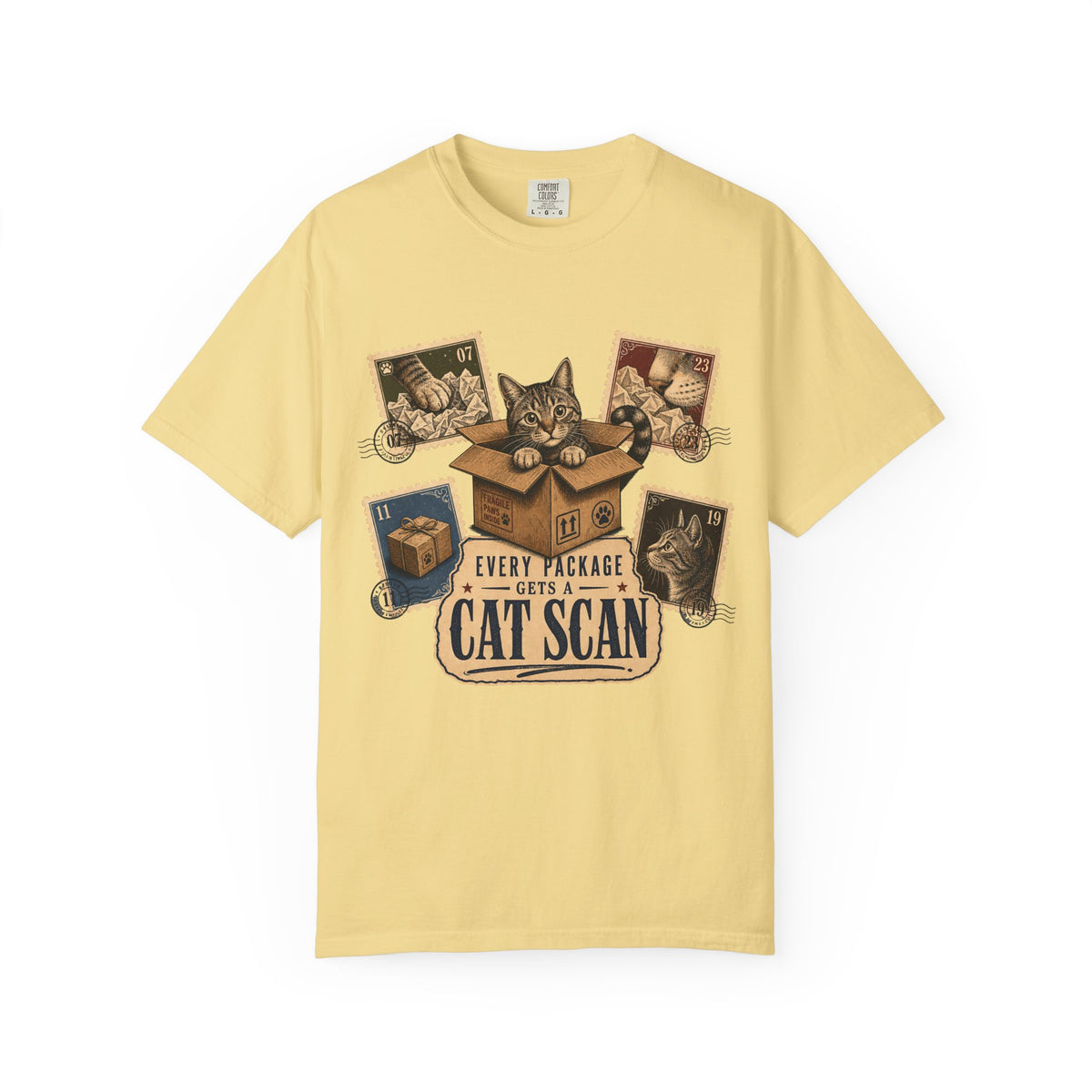 Cat Scan T-Shirt — Funny Kitten Package Vintage Graphic Tee