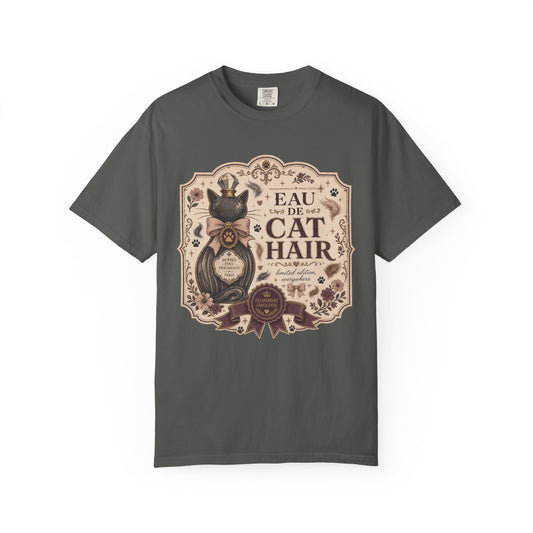 Cat Hair Perfume Vintage Tee — “Eau de Cat Hair” Graphic T-Shirt for Cat Lovers