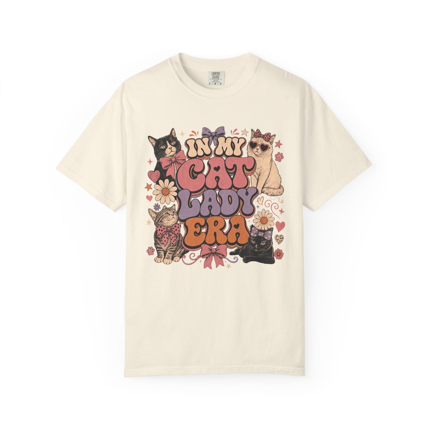 In My Cat Lady Era T-Shirt — Retro Floral Cute Cat Graphic Tee