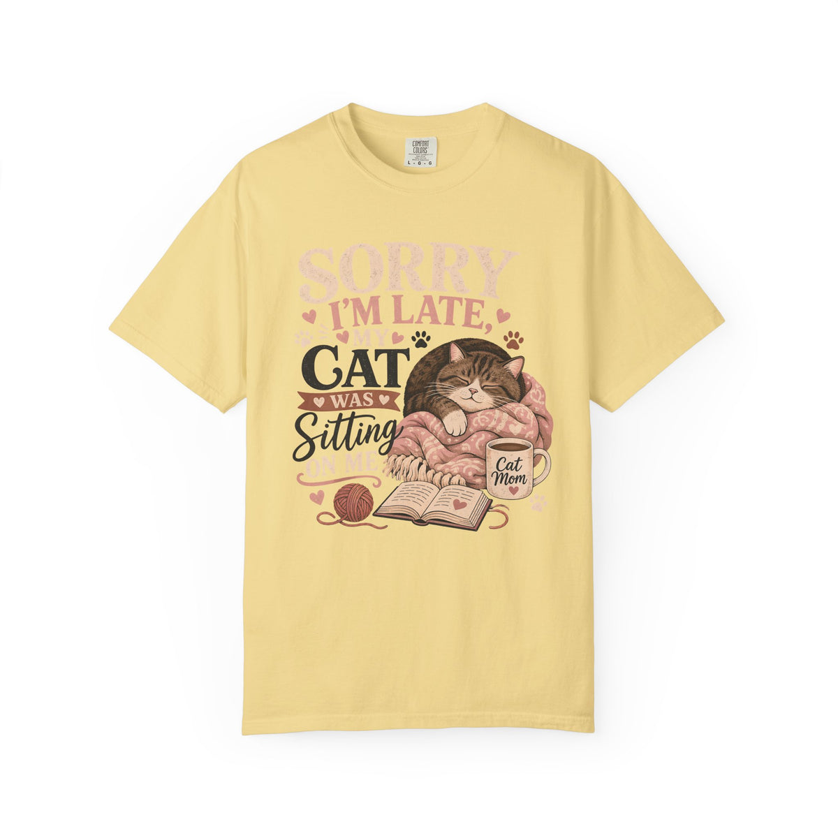 Sorry I’m Late, My Cat Was Sitting T-Shirt — Cute Cat Lover Vintage Tee