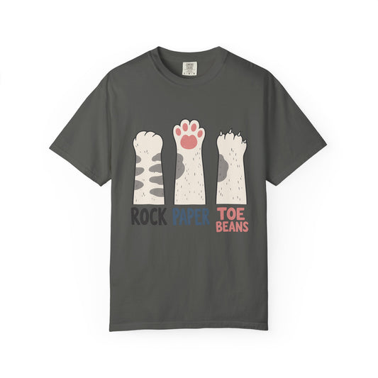 Cat 'Rock Paper Toe Beans' Graphic T-Shirt — Cute Cat Paw Humor Tee