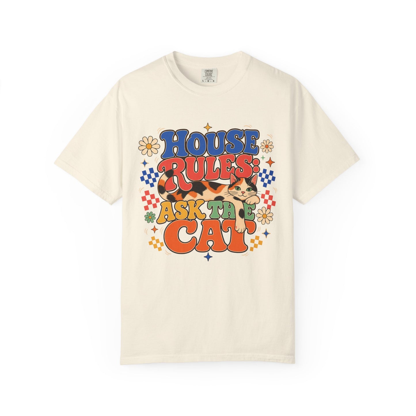 Retro "House Rules: Ask the Cat" Graphic T-Shirt