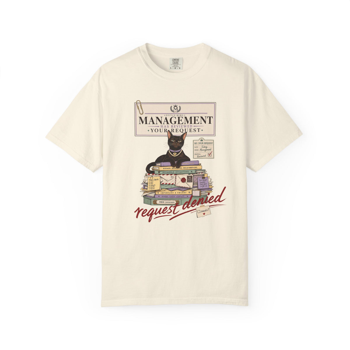 Management Cat T-Shirt — "Request Denied" Vintage Graphic Tee