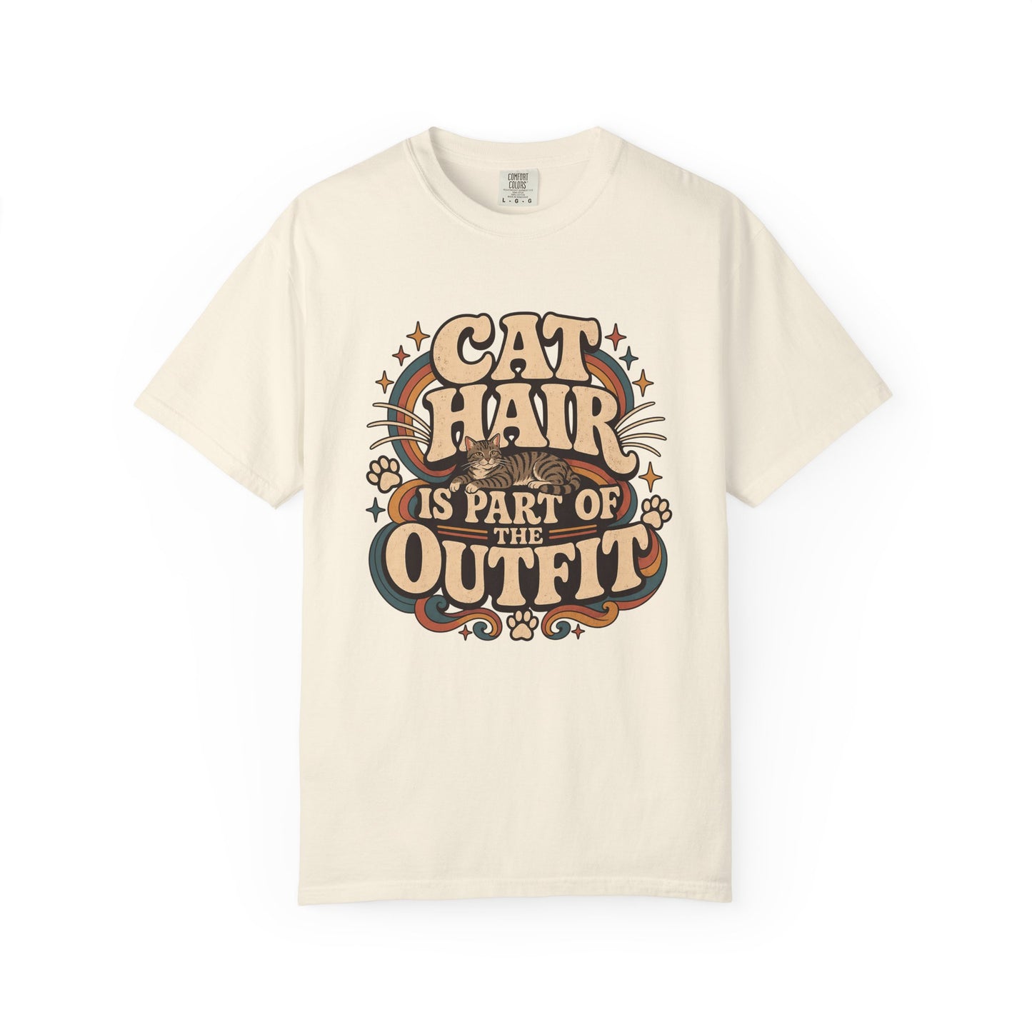 Cat Hair Is Part of the Outfit T-Shirt — Retro Cat Lover Tee
