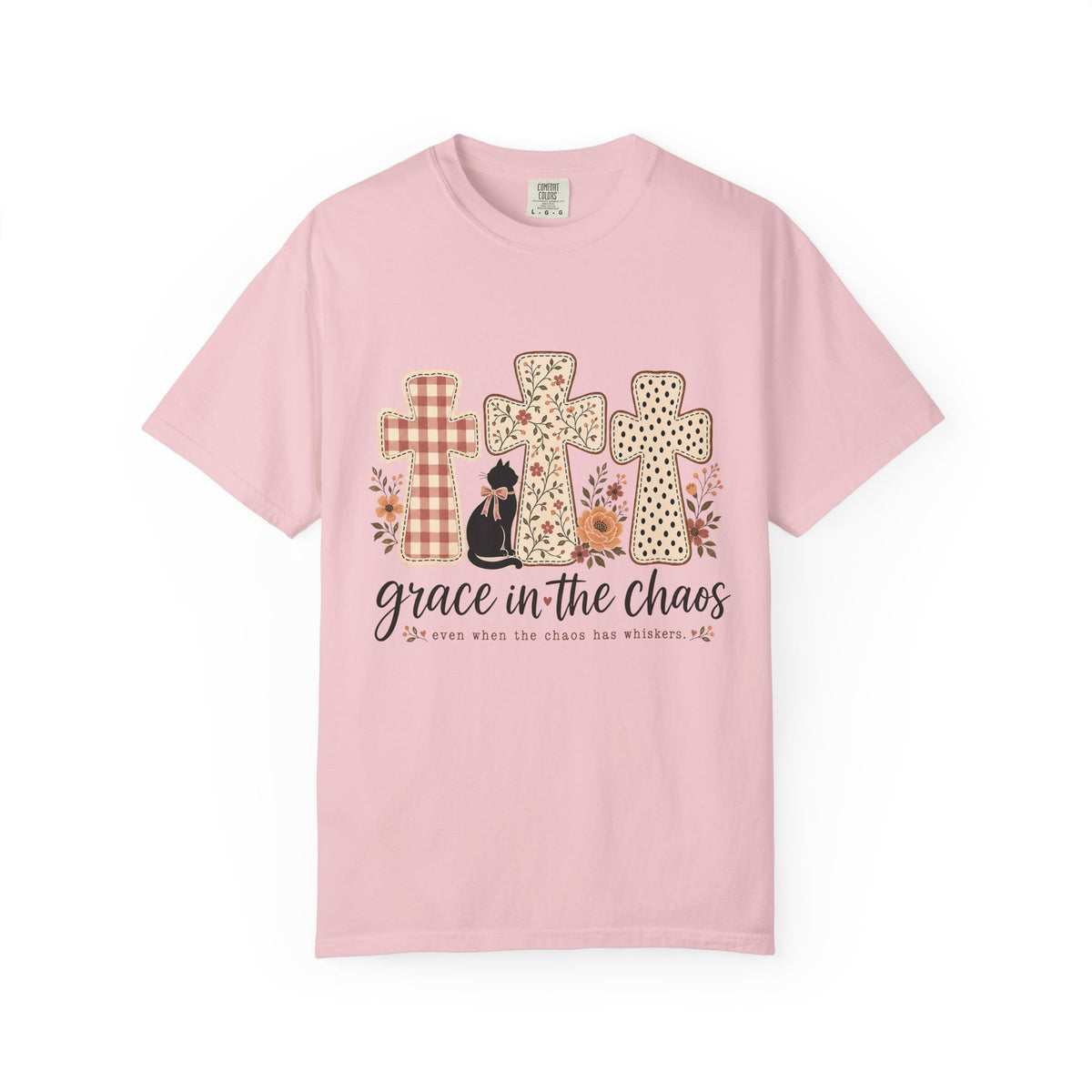 Grace in the Chaos Crosses T-Shirt — Faith-Inspired Floral Cross Tee