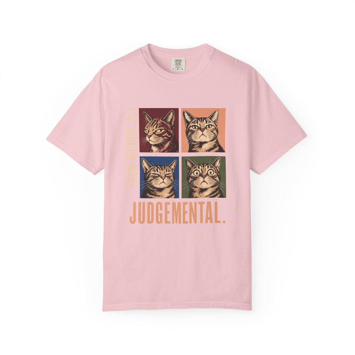 Judgemental Cats Graphic T-Shirt — "Four Moods" Vintage Cat Shirt