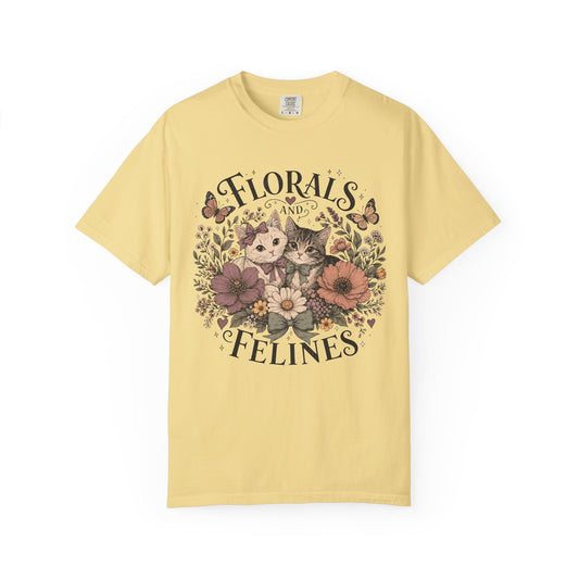Florals and Felines T-Shirt — Vintage Floral Cat Tee