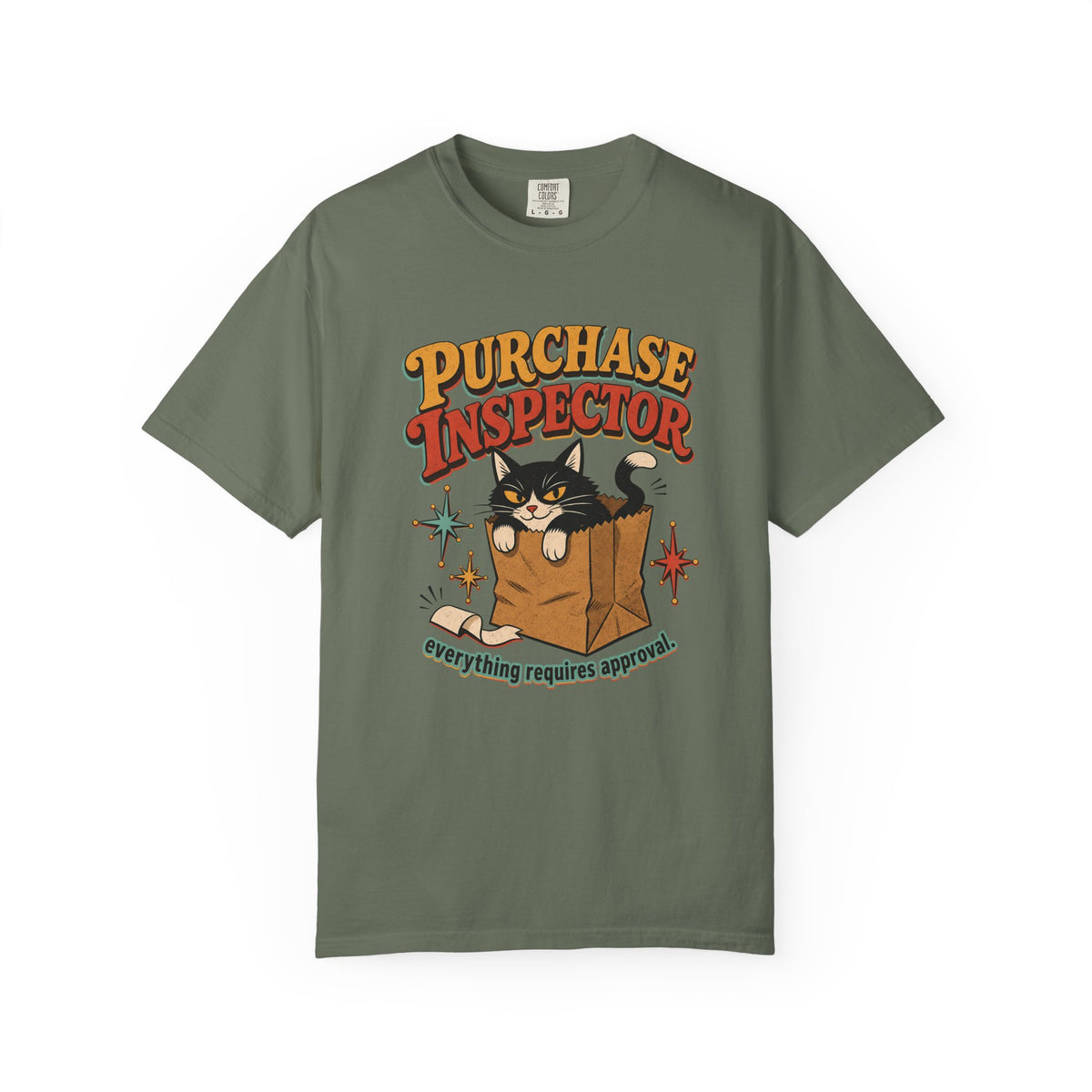 Purchase Inspector T-Shirt — Cute Cat in Box Vintage Graphic Tee