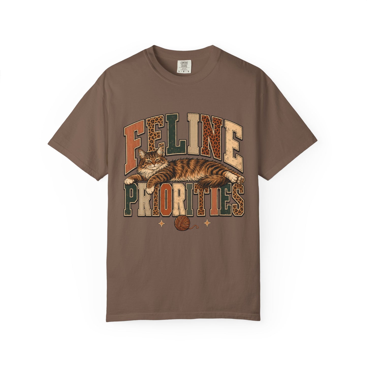Feline Priorities T-Shirt — Vintage Cat Graphic Tee