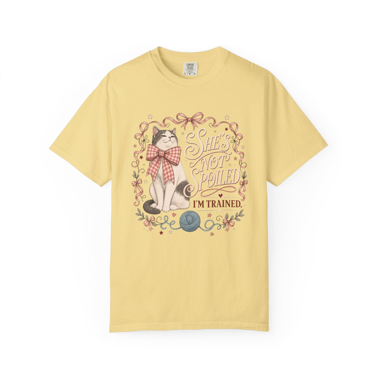 Cat Lover T-Shirt — "She’s Not Spoiled, I’m Trained" Cute Vintage Cat Graphic Tee