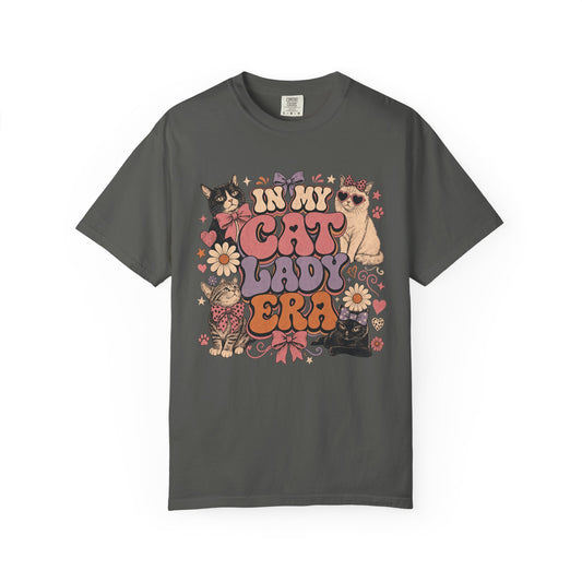 In My Cat Lady Era T-Shirt — Retro Floral Cute Cat Graphic Tee