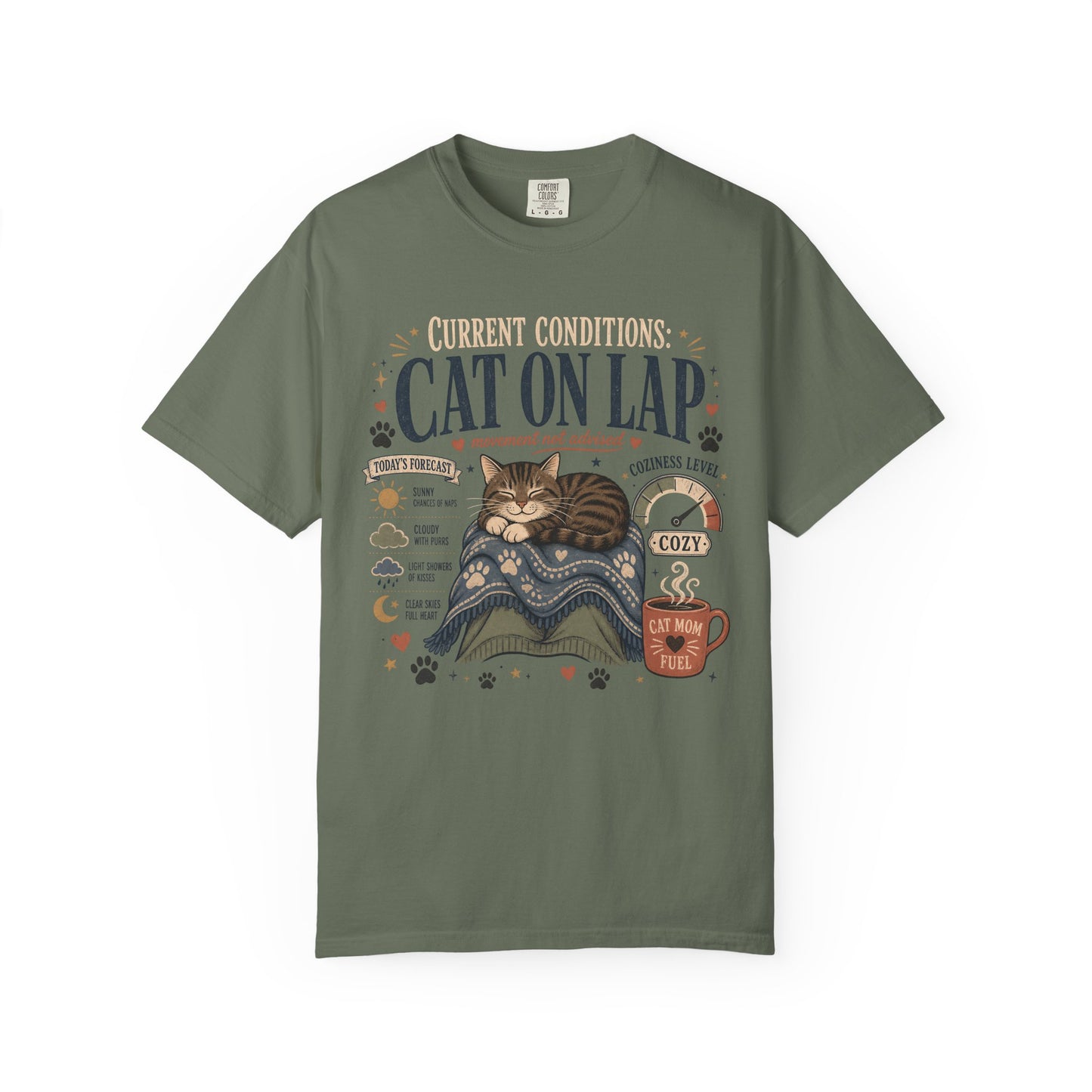 Cat on Lap T‑Shirt — Cozy Cat Nap Graphic Tee