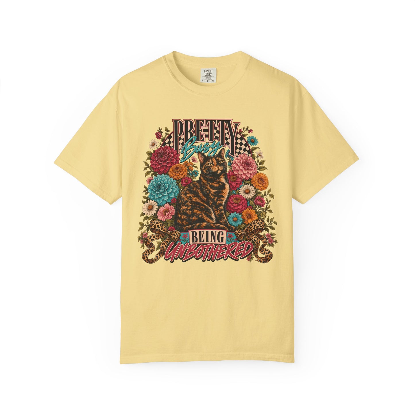 Cat Floral Tee — “Dream Being Unbothered” Vintage Graphic T-Shirt