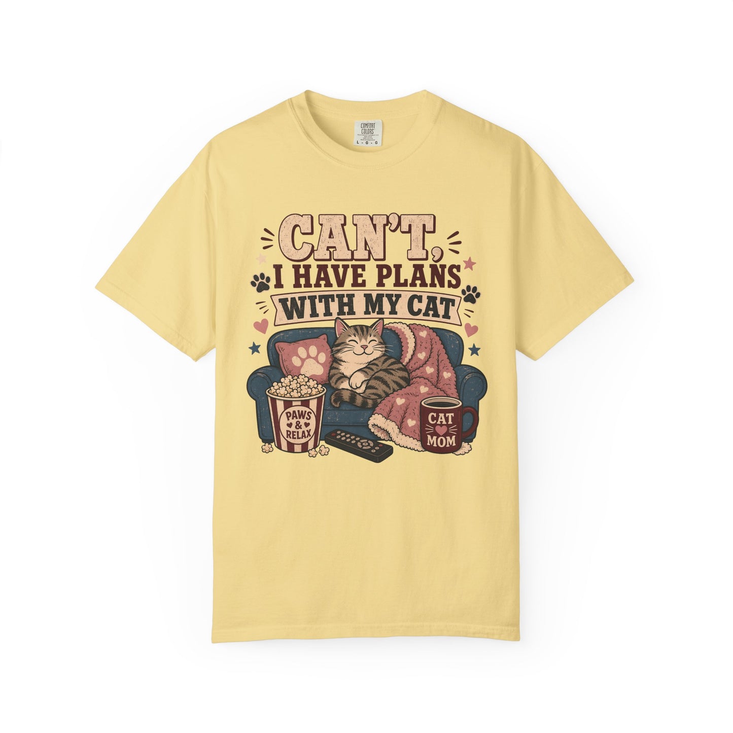 Cat Mom T‑Shirt — "Can't I Have Plans With My Cat" Graphic Tee