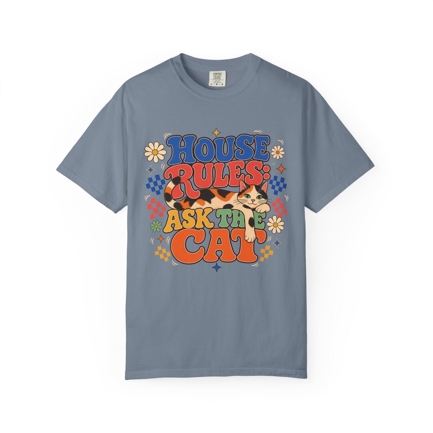 Retro "House Rules: Ask the Cat" Graphic T-Shirt