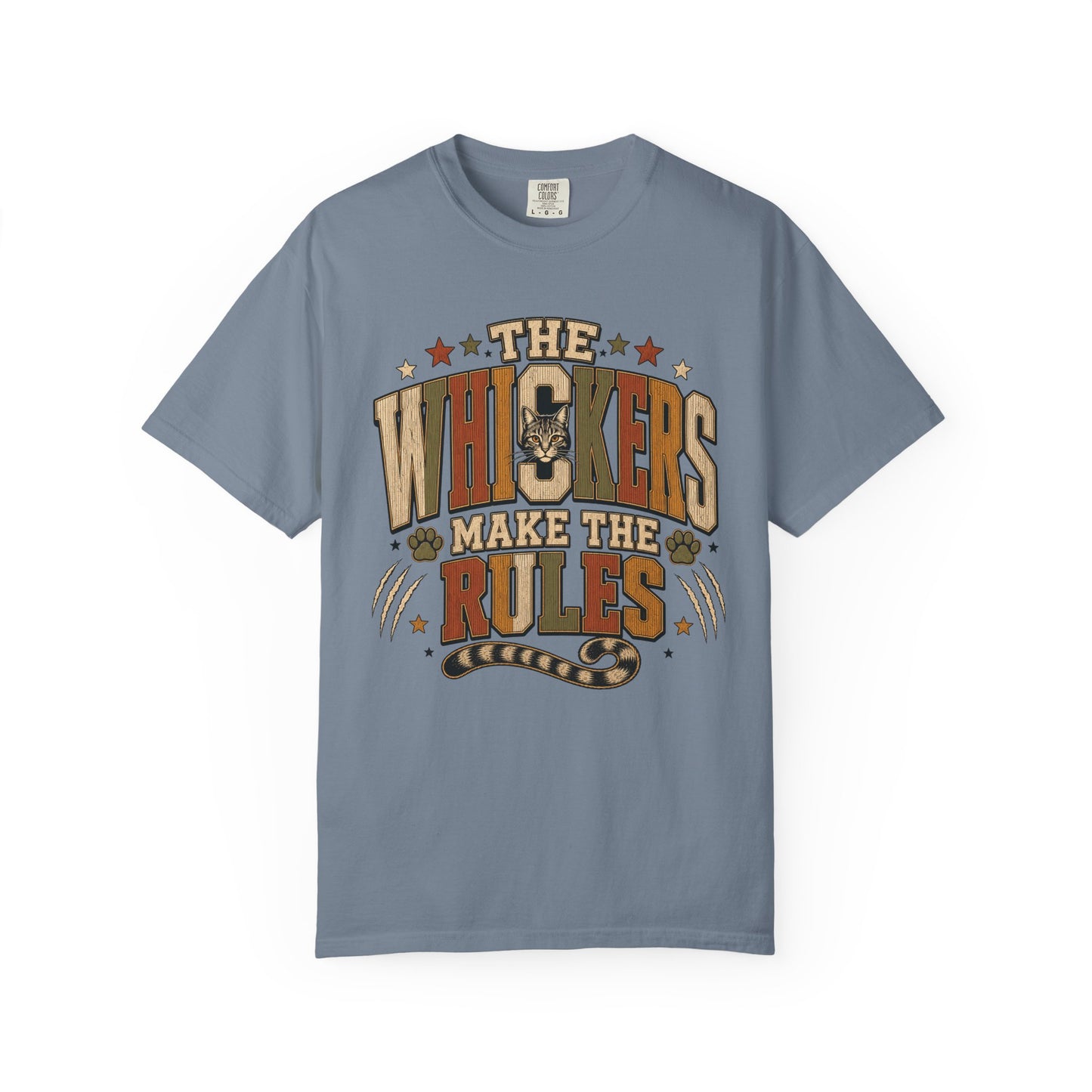"The Whiskers Make the Rules" Vintage Cat Graphic Tee