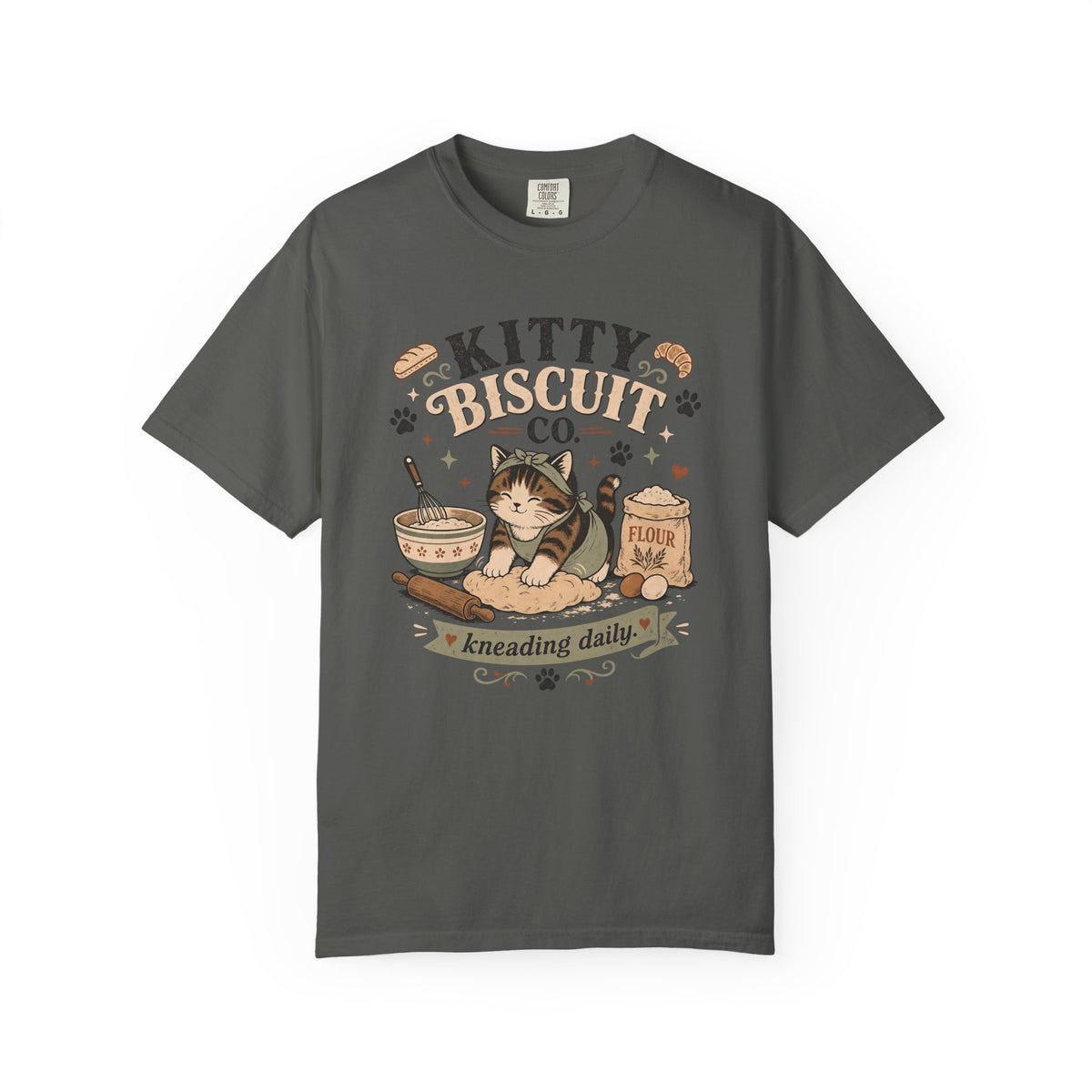 Kitty Biscuit Co. T-Shirt — Cute Cat Baking Graphic Tee