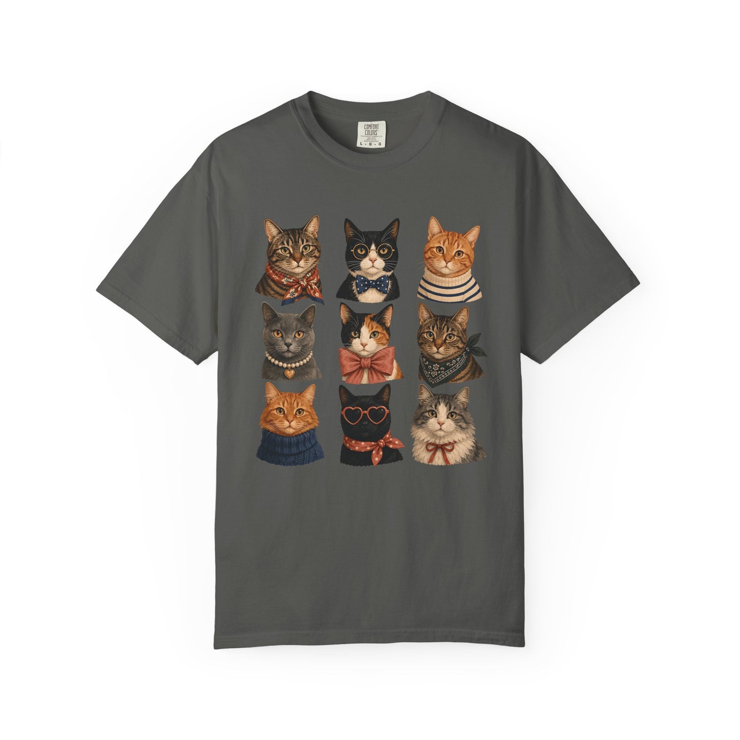 Vintage Cat Portraits T-Shirt — Cute Retro Feline Faces Tee