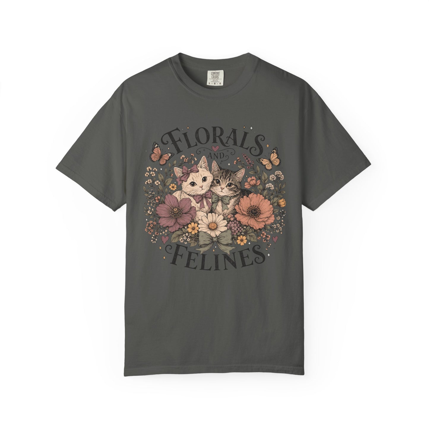 Florals and Felines T-Shirt — Vintage Floral Cat Tee