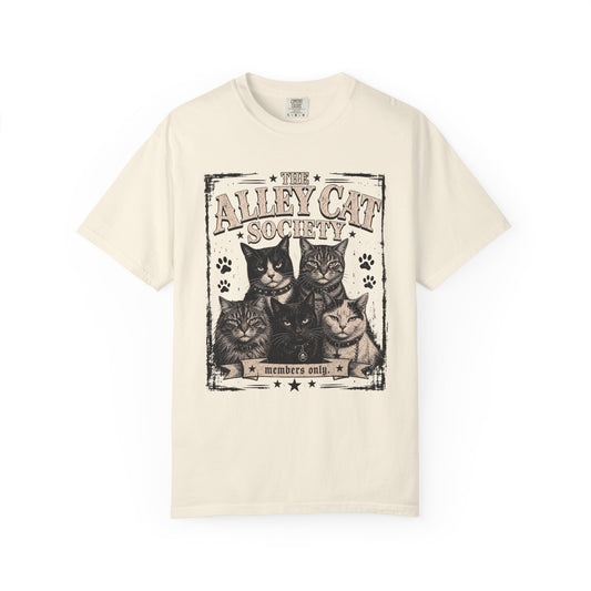 Alley Cat Society T-Shirt — Vintage 'Members Only' Cat Graphic Tee