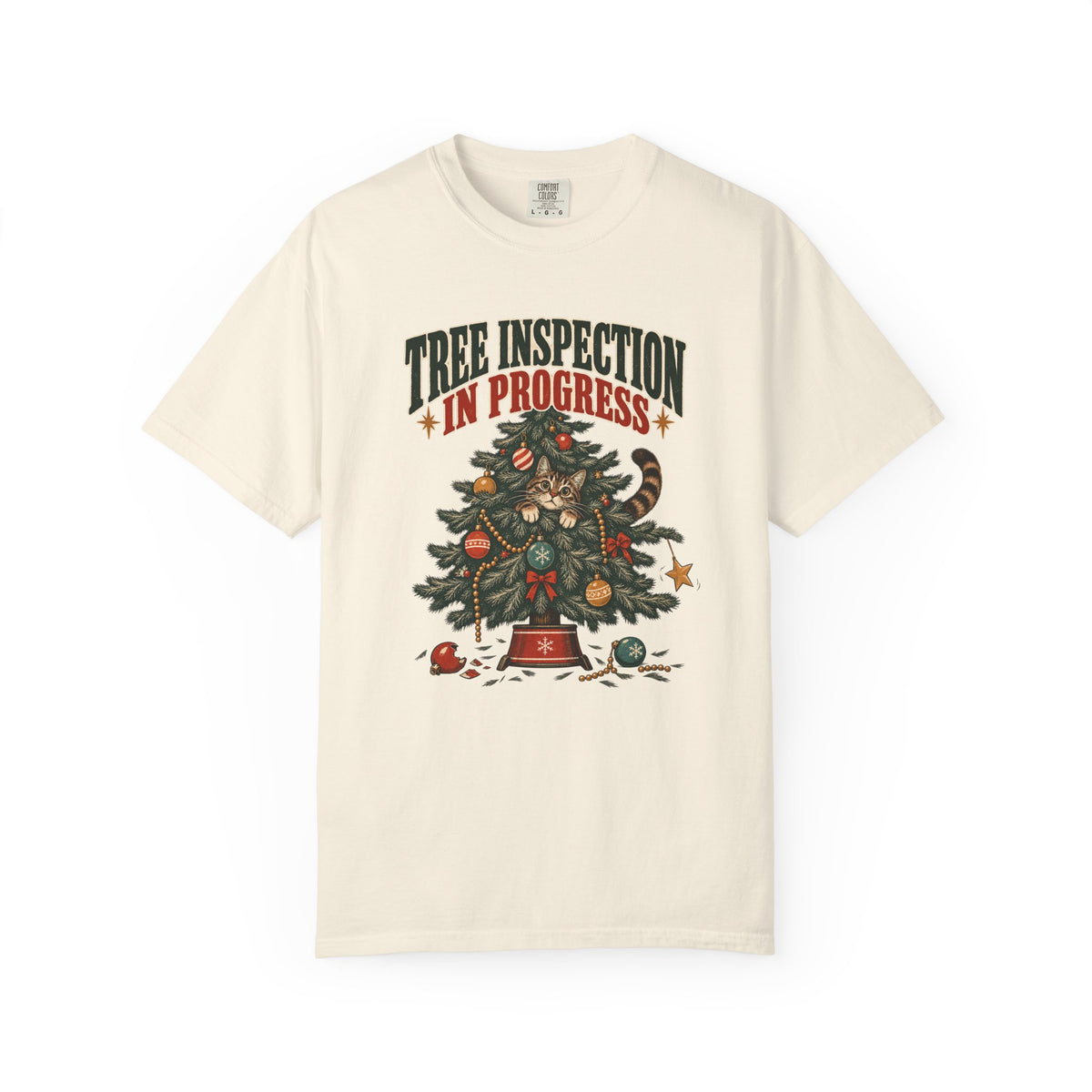 Tree Inspection In Progress T-Shirt — Funny Christmas Tree Inspector Tee