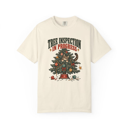 Tree Inspection In Progress T-Shirt — Funny Christmas Tree Inspector Tee