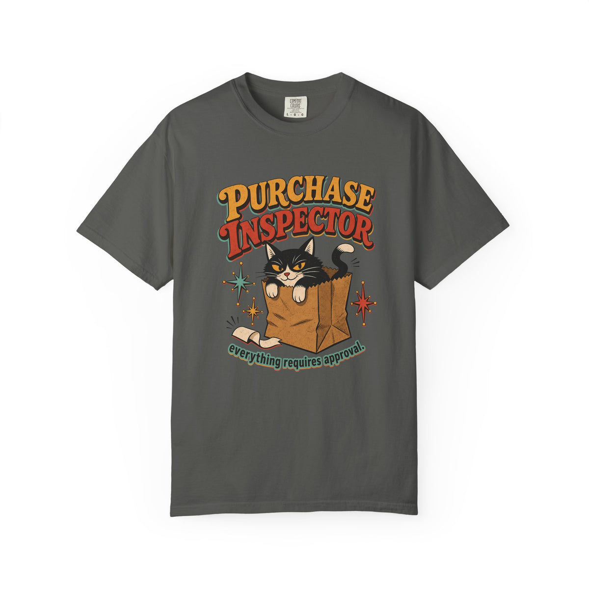 Purchase Inspector T-Shirt — Cute Cat in Box Vintage Graphic Tee