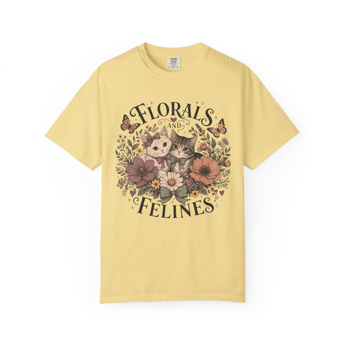 Florals and Felines T-Shirt — Vintage Floral Cat Tee